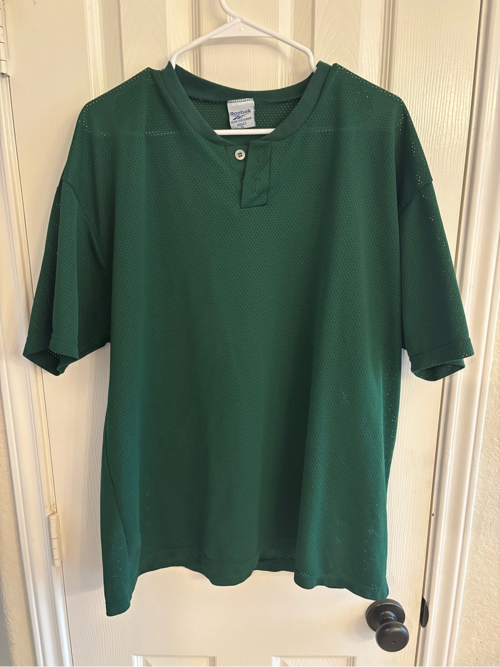 Vintage Reebok Team Uniforms Adult XL Green Mesh Baseball Jersey Shirt